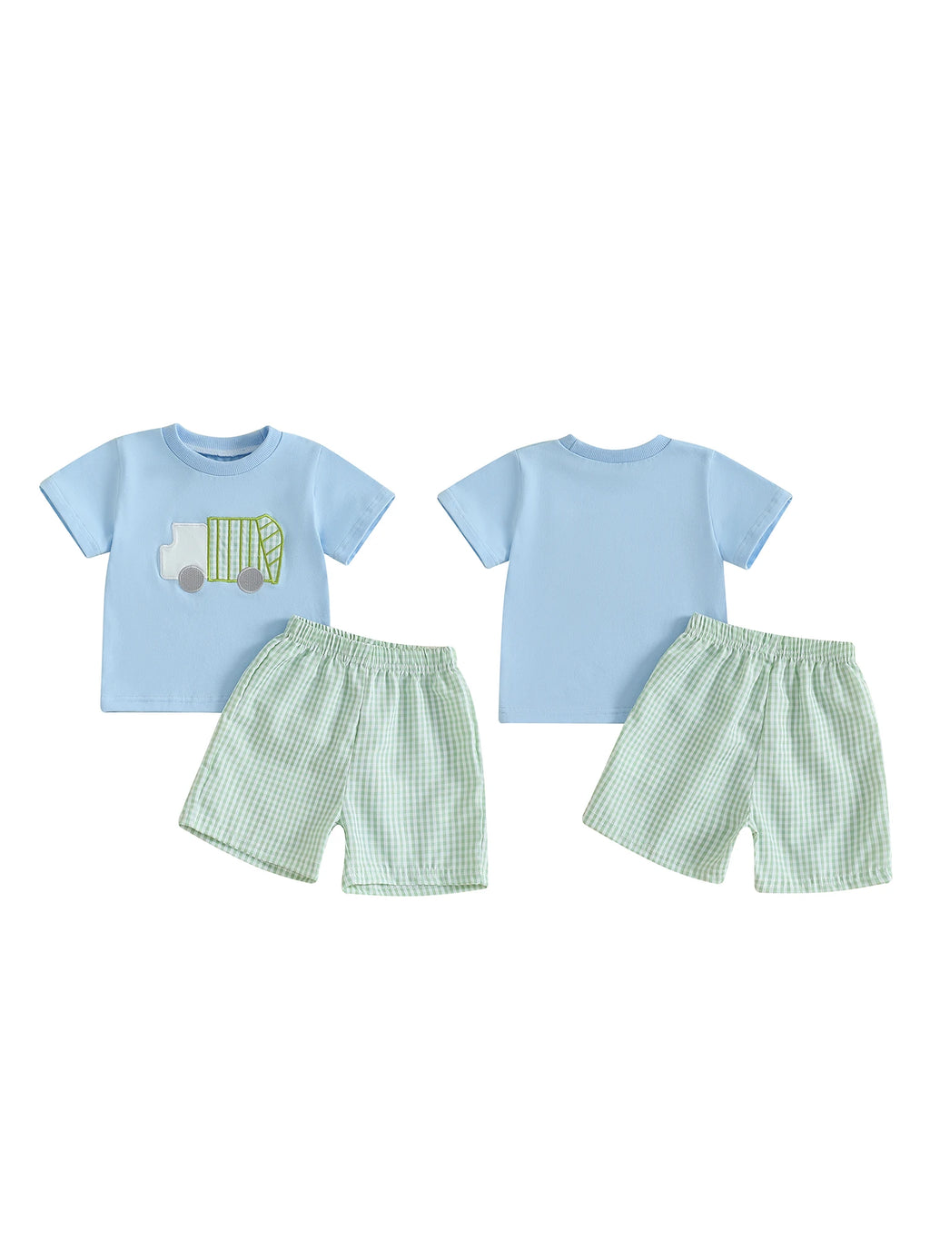 Baby Boy Casual Outfit Dinosaur Print Short Sleeve T-Shirt Denim Shorts 2Pcs Set for Summer Beach Vacation