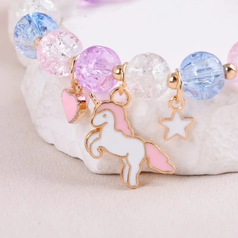 Fashion Exquisite Luminous Unicorn Series Silicone Watch + Unicorn Bracelet Set