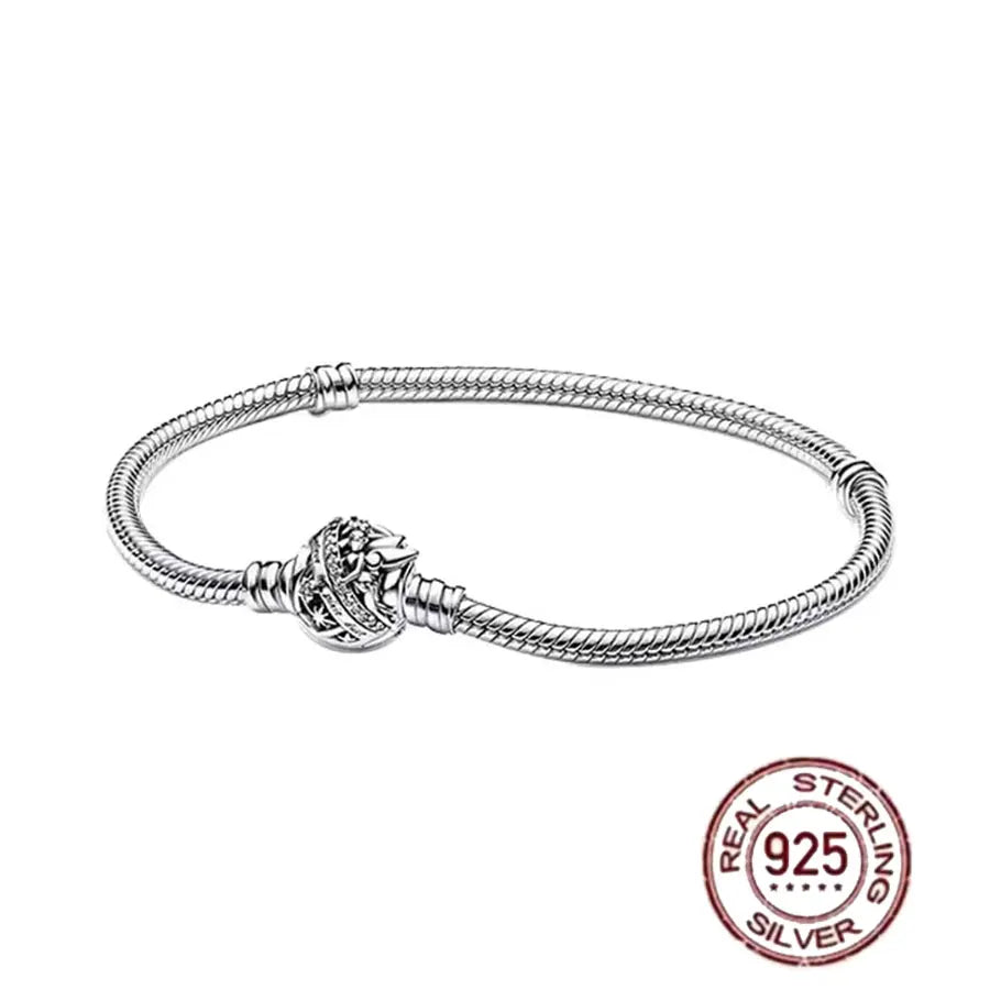 Hot selling S925 sterling silver crown snake bone bracelet, suitable for original DlY bracelet, women's fashion jewelry