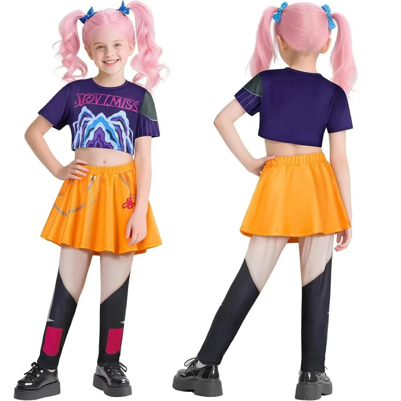 Kids Kpop Demon Hunters Rumi Zoey Mira Cosplay Huntrix Costume For Girls Clothes Group Idol Roleplay Halloween Carnival Suit