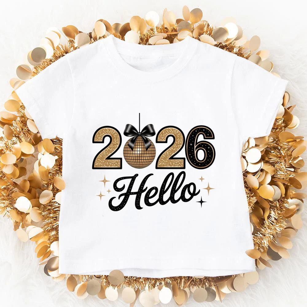 2026 Happy New Year Family Matching Outfits Mother Father and Daughter Son Tshirt Baby Romper Family Look New Year's Clothes