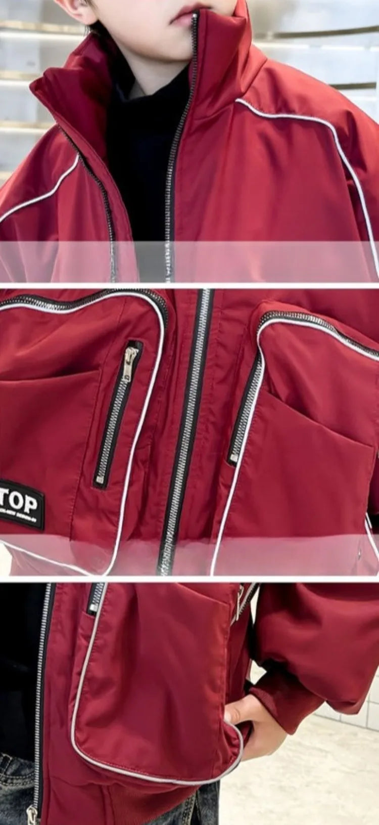 2025 New Boys' Winter Padded Quilted Windbreaker Jacket for Big Kids Waterproof Windproof Outdoor Jacket with Thermal Insulation