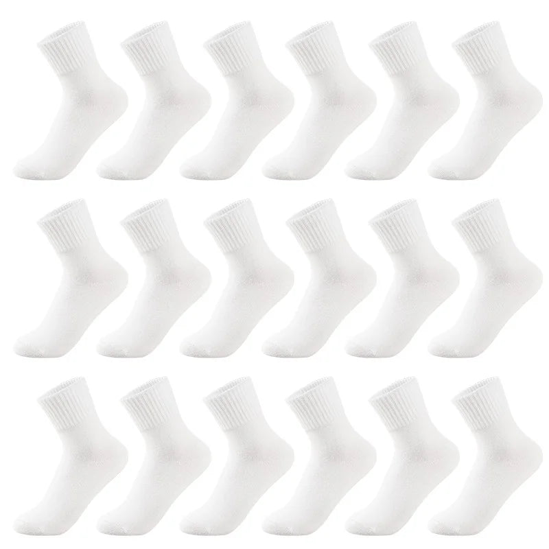 MIPP brand student antibacterial mid tube socks, all cotton anti odor pure white, sports school children, boys and girls