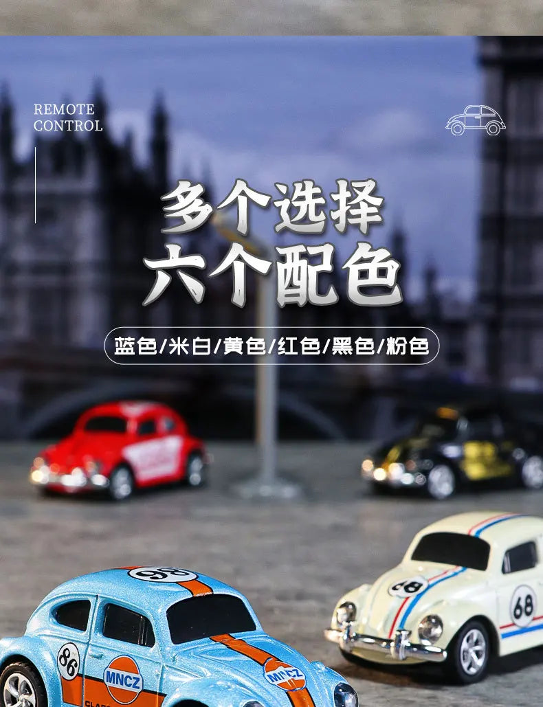 2025 New Wireless Mini Beetle Alloy Remote Control Car Small Mobile Phone Remote Control Model Car Toy Children'S Holiday Gift