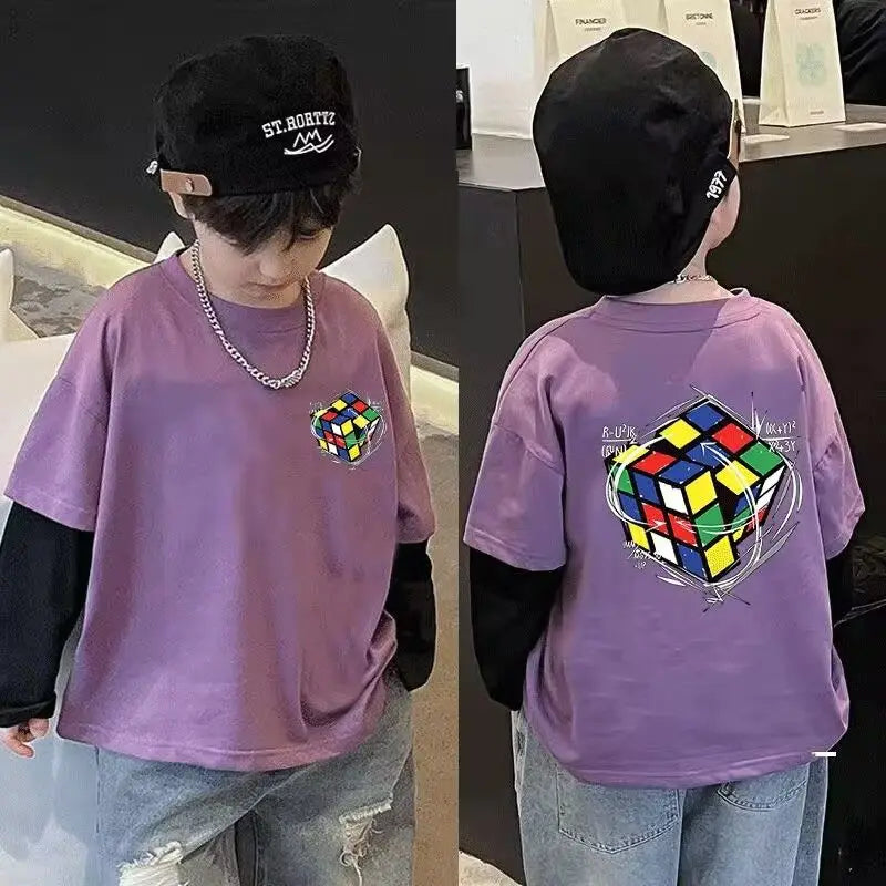 Cartoon Printing 3 Year Old Boy Clothes Children's Clothing Boys Kids 7 12 Years Junior Boys' Spring Autumn Top Tops Korean 2025