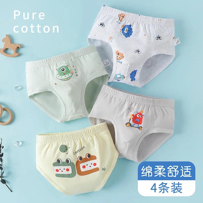 new arrived high quality boys teenager cotton briefs panties kids children underwear 1-16years 4pcs/lot students clothes