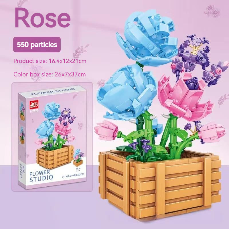 Bonsai Tree Building Blocks Set - Featuring Cherry Blossom Flowers, DIY Plant Model Toy Creative Gift for Home Décor