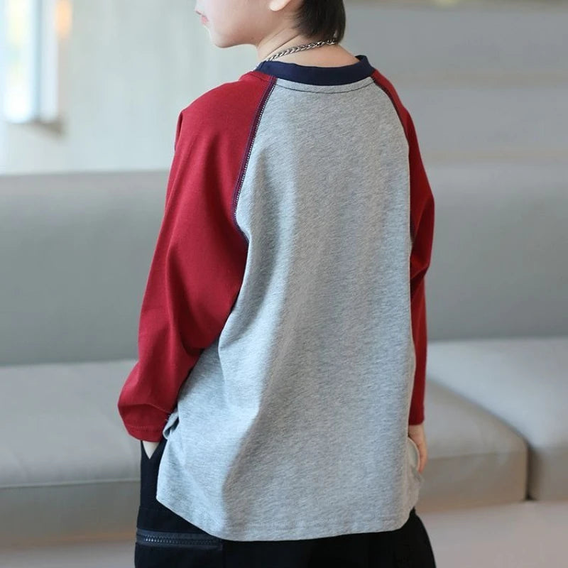 Long Sleeve T Shirt for Kids Graphic Shirts Korean Children's Clothing 2025 8 To 10 Year Old Boy Clothes Boys Cartoon Fashion