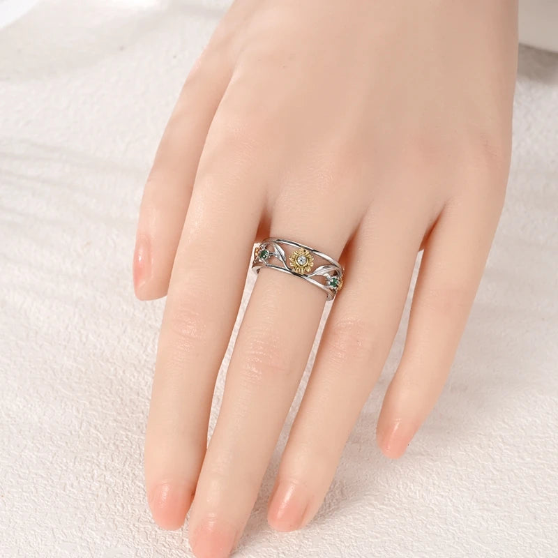 New Rings For Women 100% 925 Sterling Silver Star Moon Colorful Zircon Rings Fine Wedding Engagement Birthday Jewelry Gifts