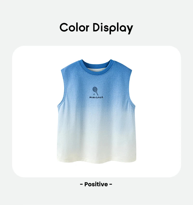 Mini Bala Boys Tank Top Summer New Cotton Tie-Dye Breathable Soft Skin-Friendly Base Layer for Kids