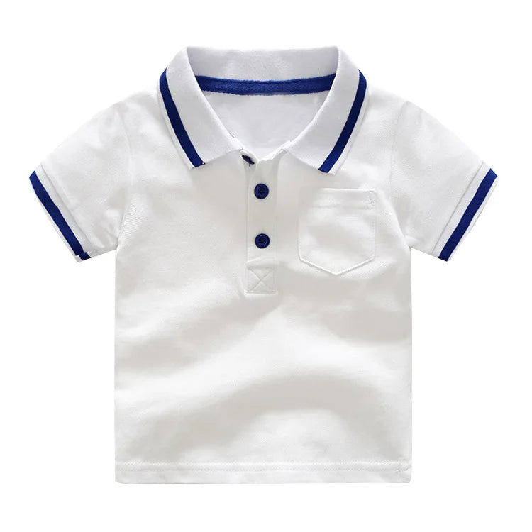Summer Kids Polo Shirt Boys Short Sleeve Lapel Polos Clothes for Girls Cotton Print Breathable Kids Polo Shirt Children Tops