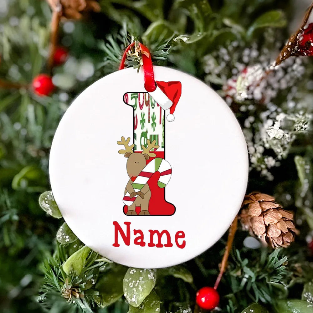Personalized Christmas Baby Ornament Custom Name Toddler Xmas Ceramic Ornament Baby Photo Prop Ornament Christmas Keepsake Gift
