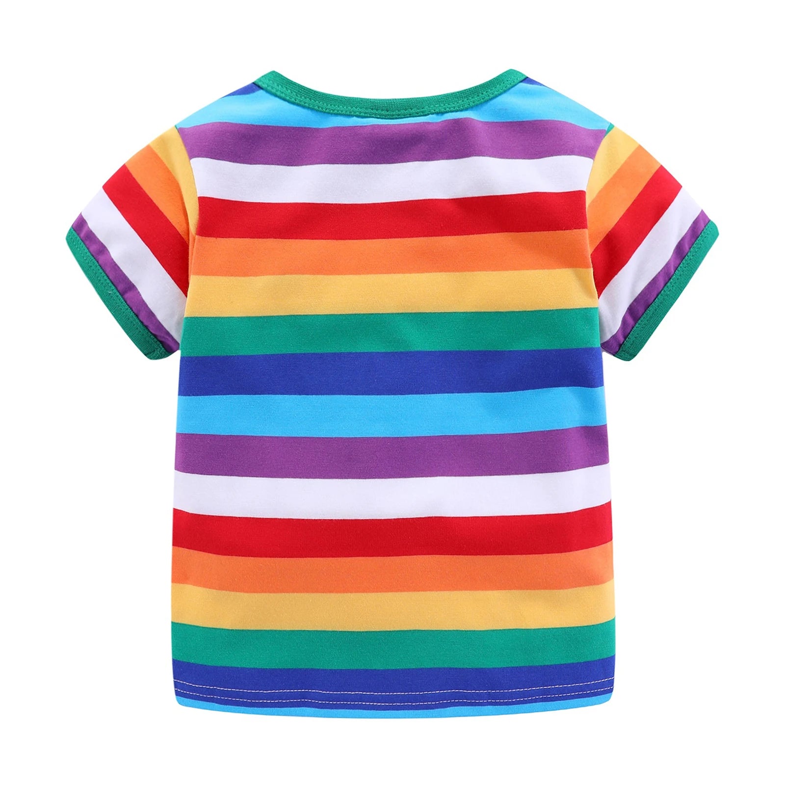 Mudkingdom Boys Girls T-Shirt Colorful Rainbow Unisex Shirt Striped Summer Boys Tops Kids Clothes Girls Tees Children Tank Tops