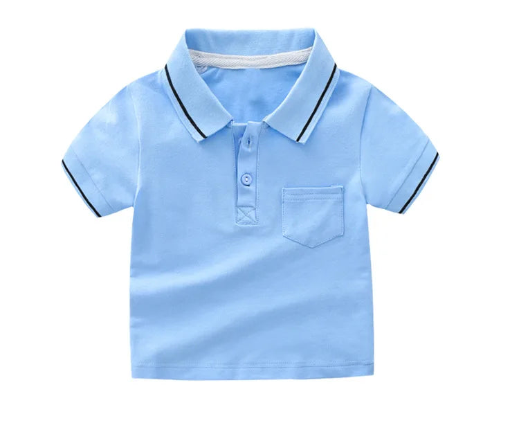 Summer Kids Polo Shirt Boys Short Sleeve Lapel Polos Clothes for Girls Cotton Print Breathable Kids Polo Shirt Children Tops