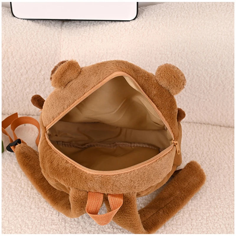 Capybara Backpack Cute Plush Shoulder Bag Dual-purpose bookpack Bag Cute Tote Backpack Large Capacity Student School Bag