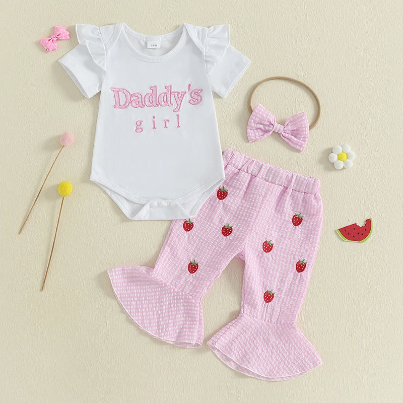 Toddler Girls 2-Piece Outfit Set with Ruffle Sleeve Floral Print Top and Denim Shorts - Summer Fashion Set for Baby Girls