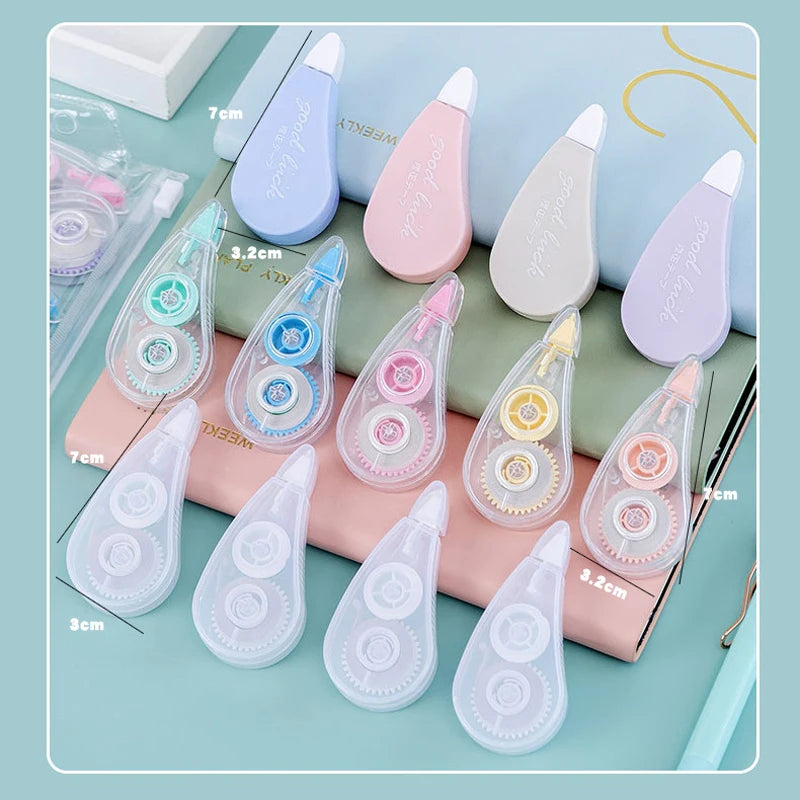 6Pcs/Set Correction Tapes Altered Tools Transparent Visible Stationery Cute Boy Girl Portable Mini Tape Set School Office Supply