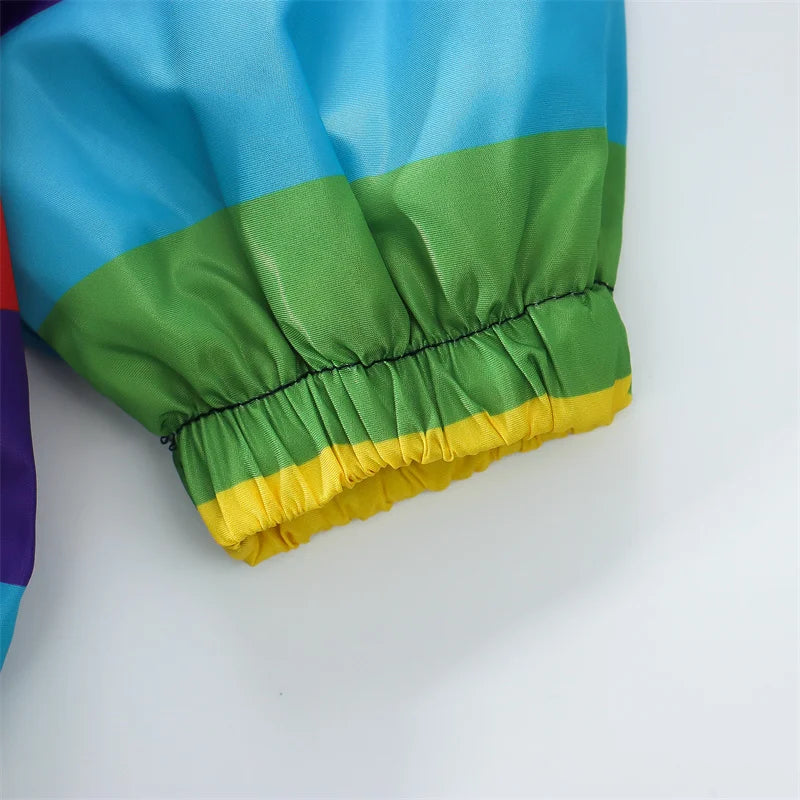 Spring And Autumn New Rainbow Striped Baby Boys Jacket, Simple Style Children'S Long Sleeve Clothes (9 Months -4 Years Old)