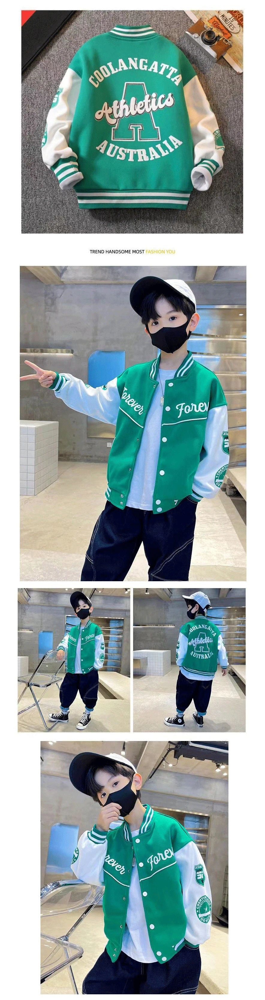 Boys Baseball Uniform Jackets For 3-14 Years Children Clothes For Teenage Boys Sports Outerwear Coat Spring Fashion Sweatshirts