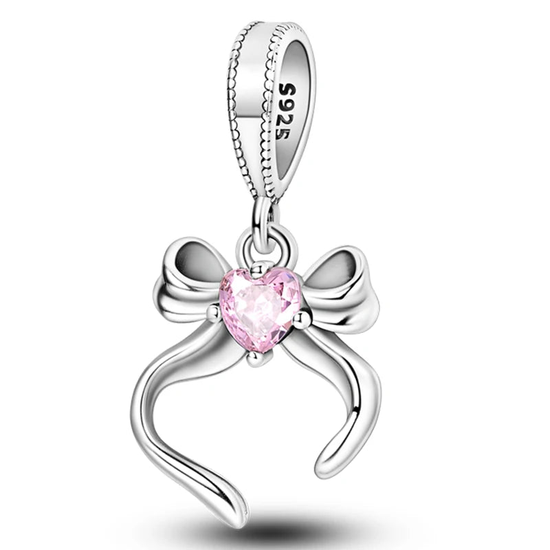 Hot Sale Charms Beads 925 Sterling Silver Pink Perfume Bottle Letter Luminous Firefly Tarot Card Beads Fit DIY Bracelets Jewelry