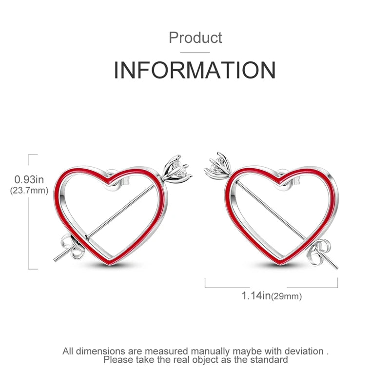 925 Sterling Silver Pave U Shape Heart Eardrop Earrings Hoop Earrings For Women Wedding Engagement For Girlfriend Birthday Gift