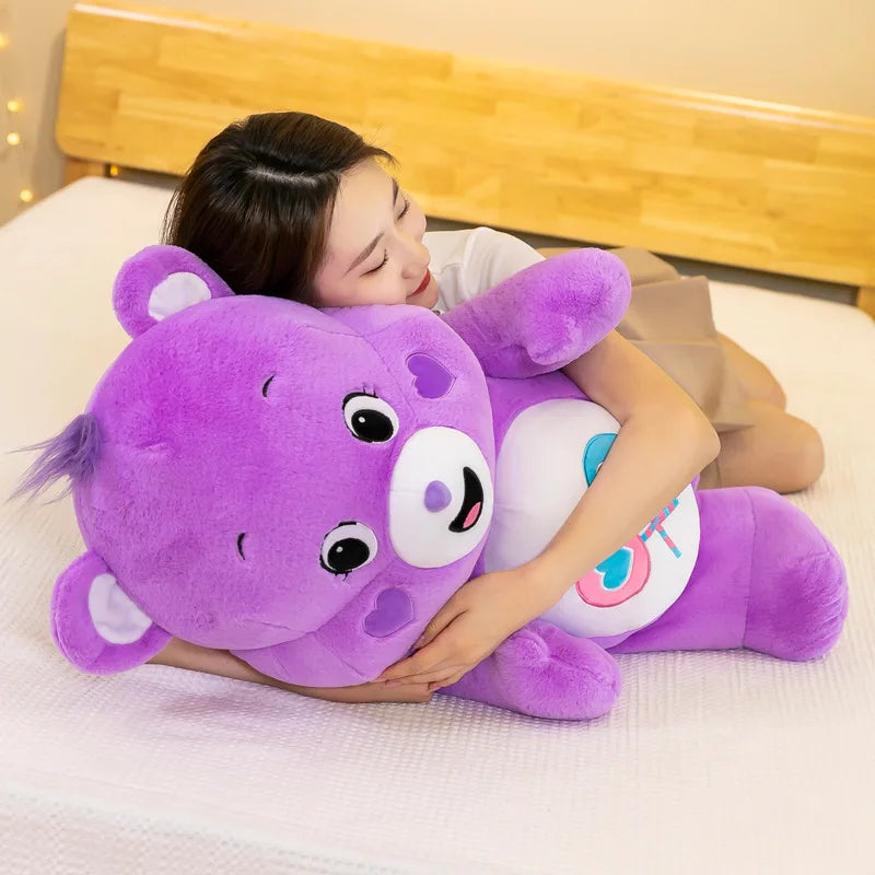 MINISO 30CM Carebears Kawaii Rainbow Bear Plush Toy Lovely Anime Colorful Bear Stuffed Doll Room Decor Lovely Bear Birthday Gift