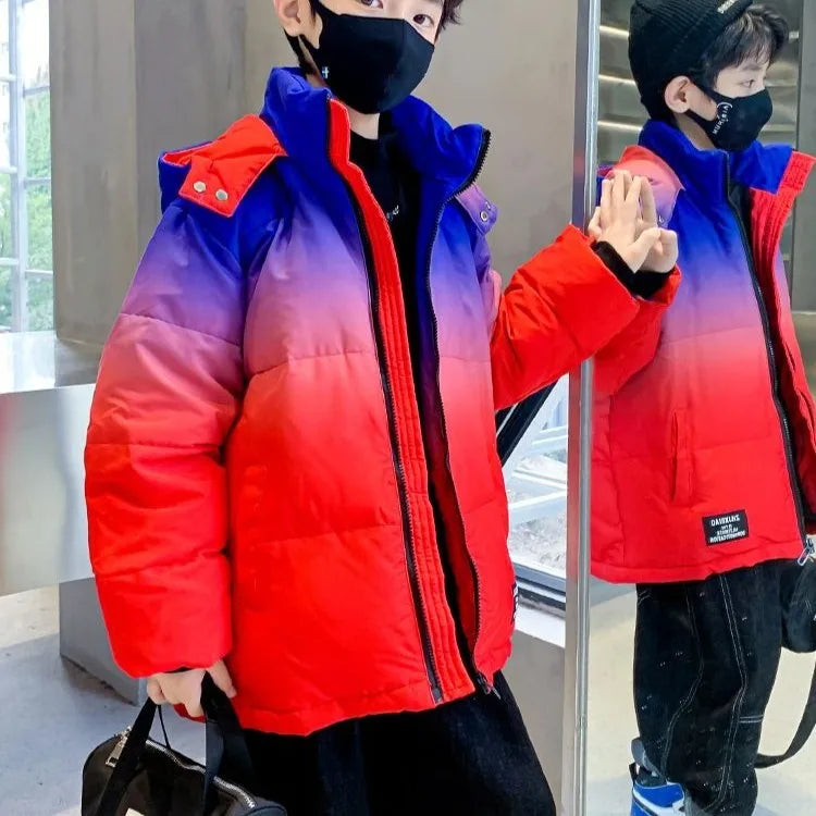 Boys Winter Stylish Cotton-Padded Down Coat 2025 New Big & Medium Size
