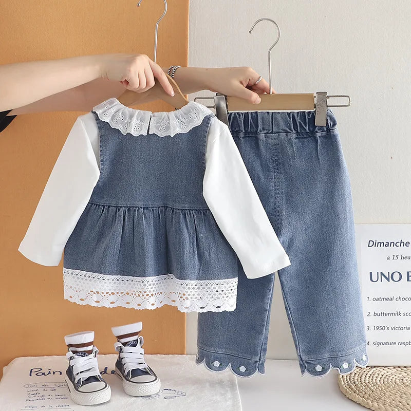 New Spring Autumn Baby Clothes Suit Children Girls Vest T-Shirt Pants 3Pcs/Sets Toddler Clothing Infant Costume Kids Tracksuits