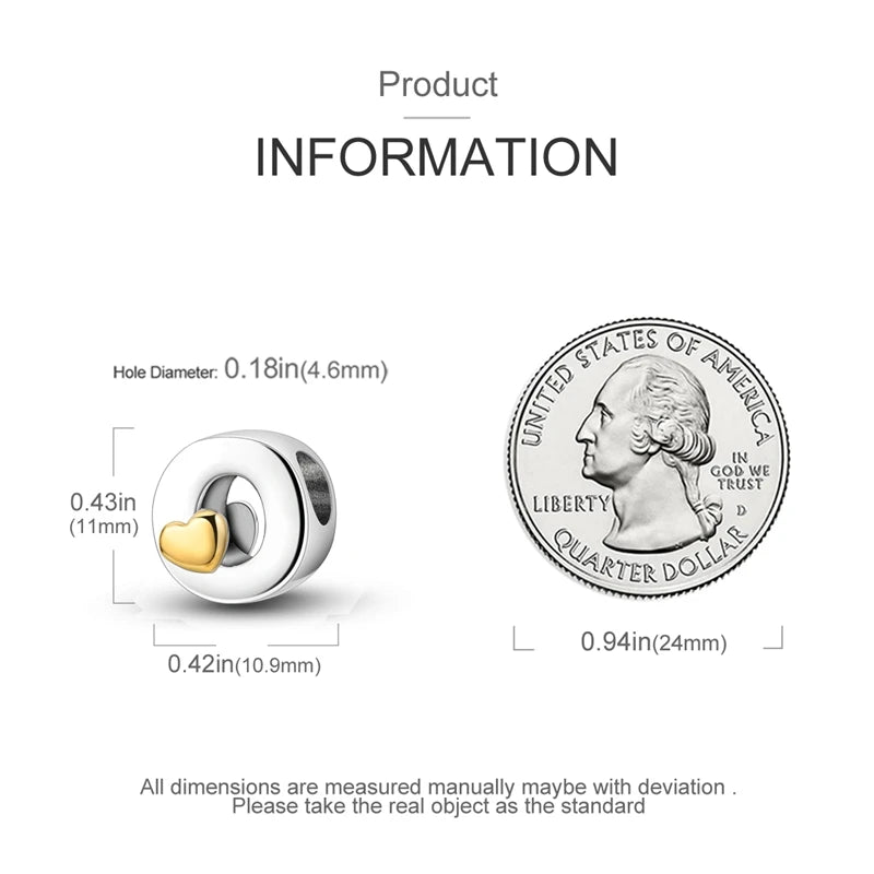 925 Sterling Silver DIY Alphabet Charms Beads LOVE Heart Letter Fit Original Bracelet Bangle Necklace Jewelry Marking Gift