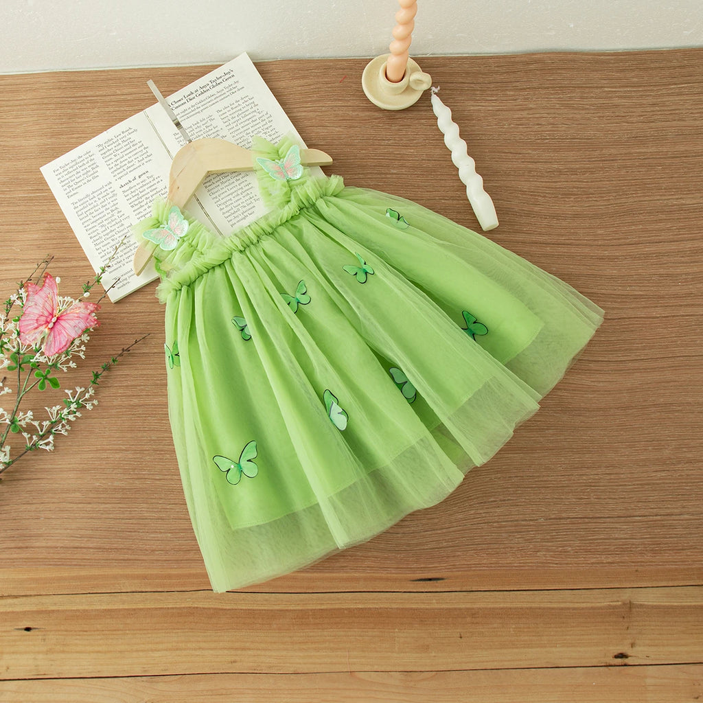 9 Months -3 Years Old//Summer New Baby Girl Princess Dress, Butterfly Wing Suspender Children'S Clothing For Birthday Parties