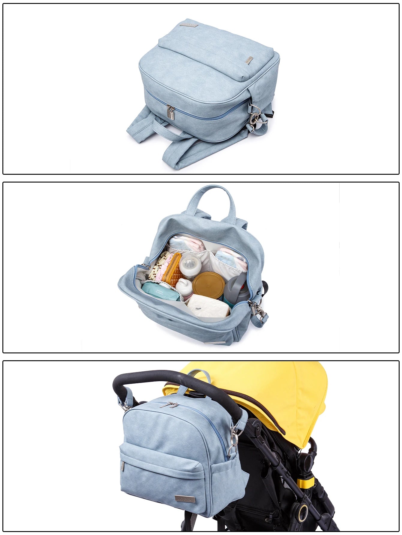 Fashion Diaper Bag for Newborn Baby Waterproof Light Weight Protable Mommy Diaper Backpack for Quick Outing Nappy Changing Bag