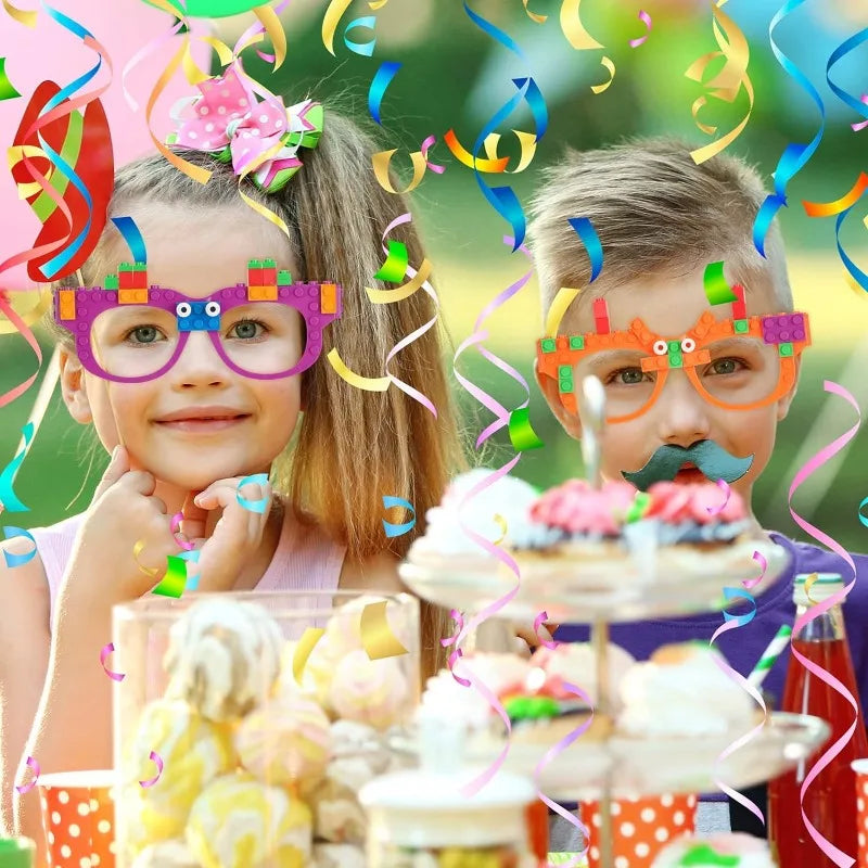DIY Building Bricks Glasses Building Blocks Games for Kids Creative Building Block Birthday Party Favors, Carnival Party Games