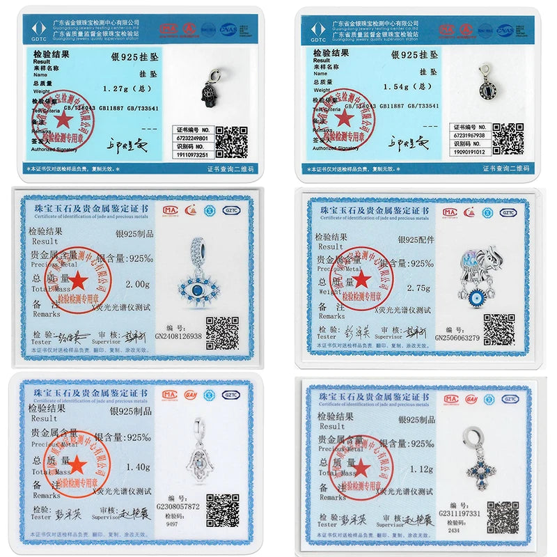 Hot Sales 925 Sterling Silver Charms Beads Devil's Eye Fatima's Hand Cross Beads Fit Original Bracelet Women DIY Jewelry Gifts