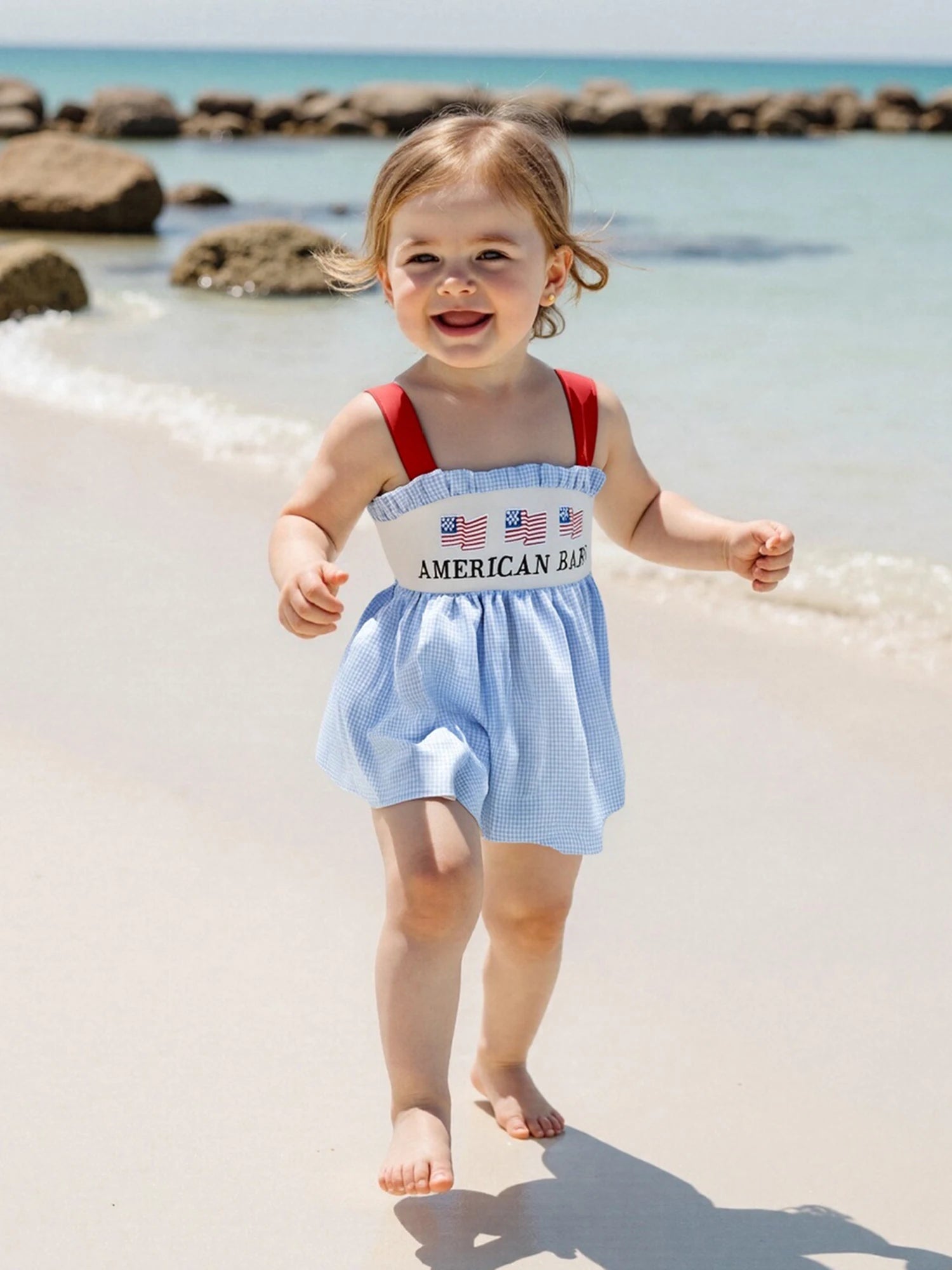 Independence Day Toddler Girl Clothing Set American Flag Print Sleeveless Tank Top and Shorts Outfit for 4th of July