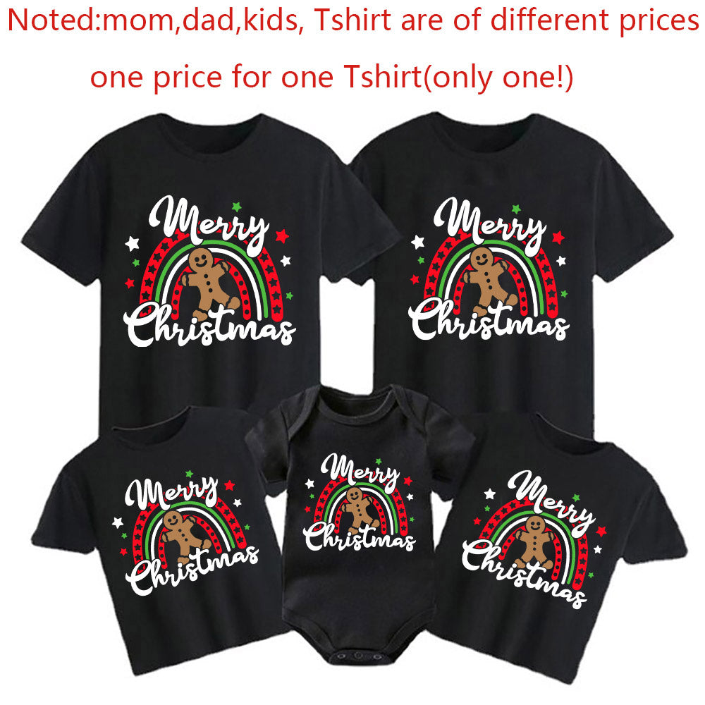 Merry Christmas Family Christmas Matching Outfit Xmas Party Clothes Mom Dad Daughter Son Baby Romper T Shirt Festival Family Set