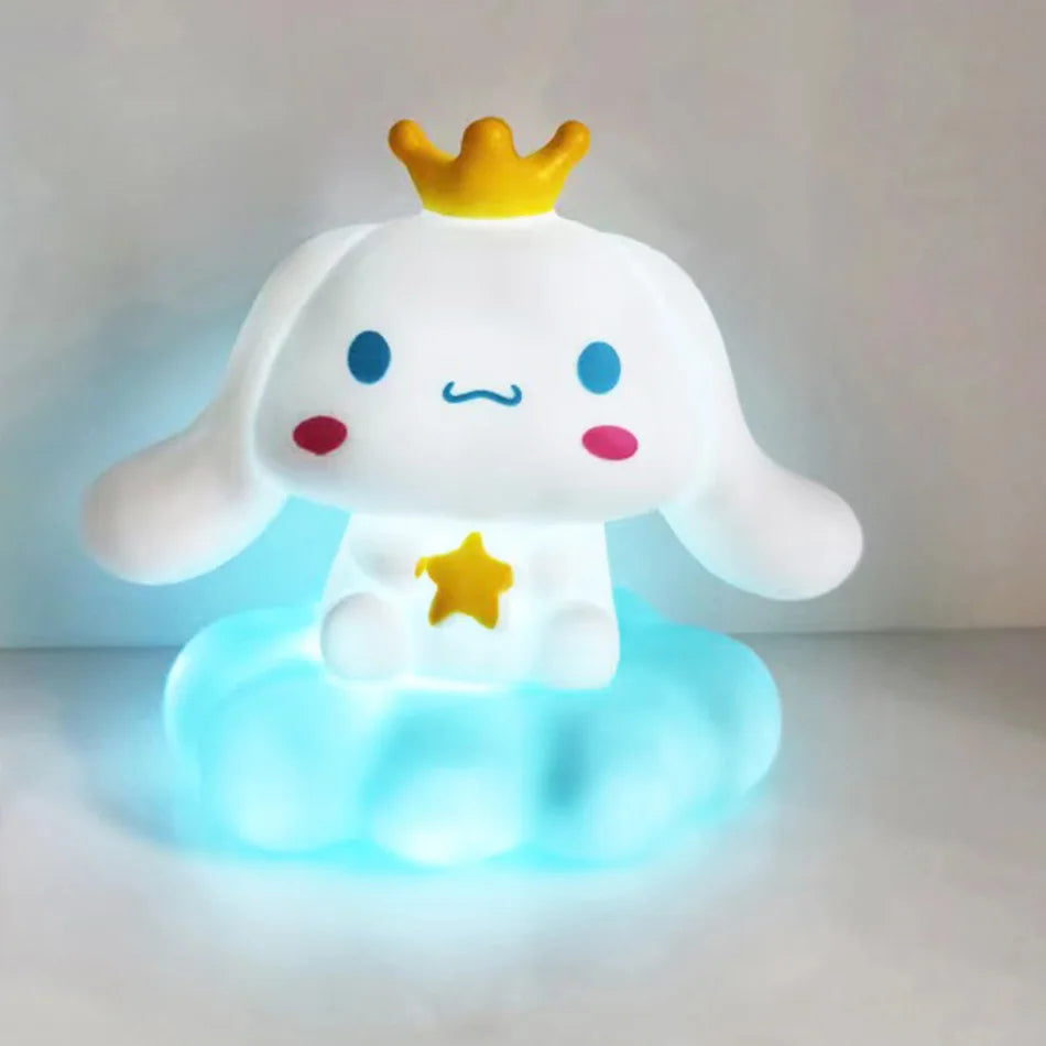 Neue Kawaii Sanrios Nachtlampe Emaille Wolke Cartoon Kuromi Cinnamoroll Pochacco Kleine Tischlampe Leuchtende Dekoration