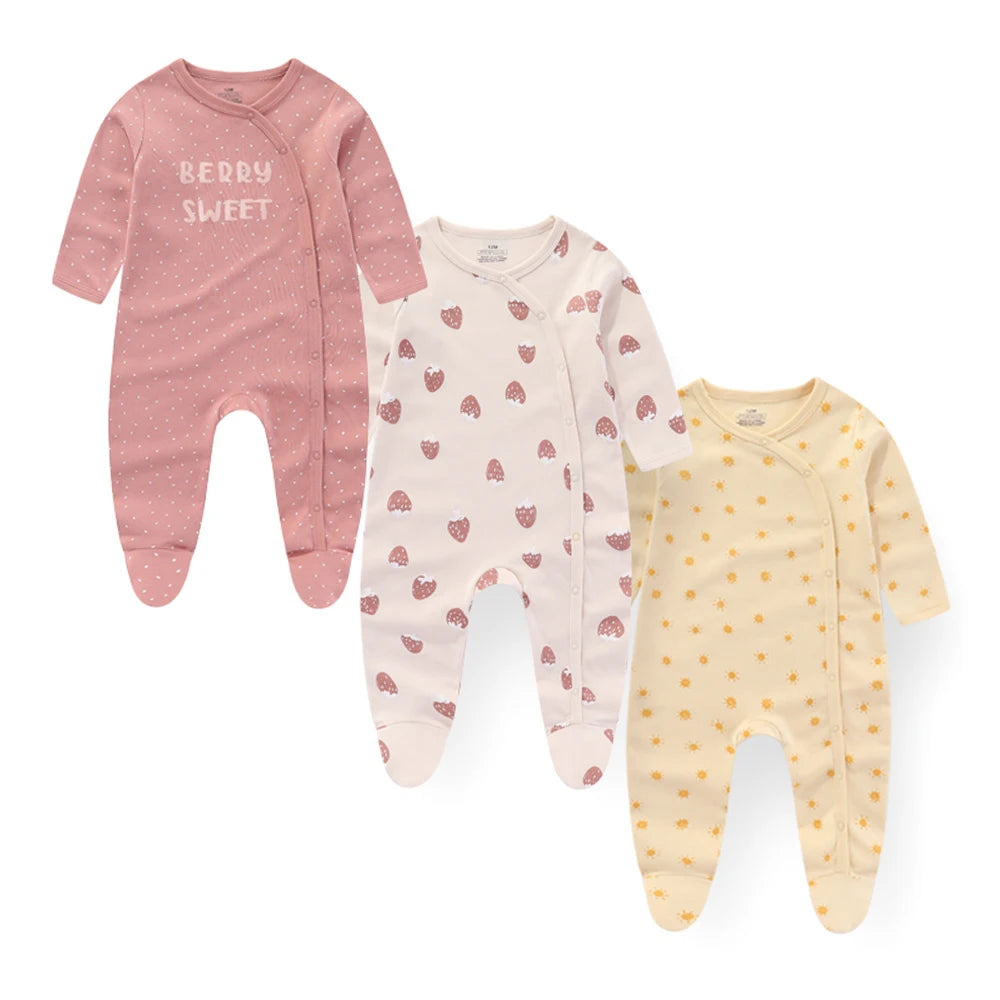 3-teiliges Set: Modische, langärmelige, weiche und bequeme Baby-Strampler für Jungen und Mädchen – perfekt für Herbst und Winter! Ideal als Geschenk zur Geburt oder Babyparty.