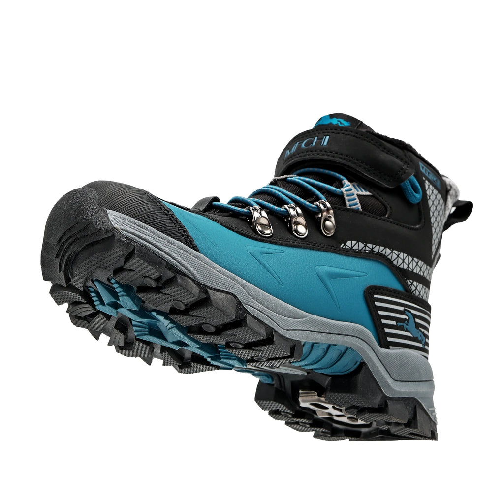 Kids Hiking Boots Boys Girls Outdoor Walking Climbing Sneaker Comfortable Snow Shoes Hiker Boot Antiskid Steel Buckle Sole