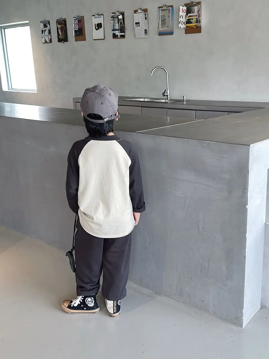 Casual Raglan Sleeve Top Korean Style Kids Boy Clothes Boys Tshirt Clothing 7 8 Years Boys' T-shirt Children's 12 Long Tee 2025