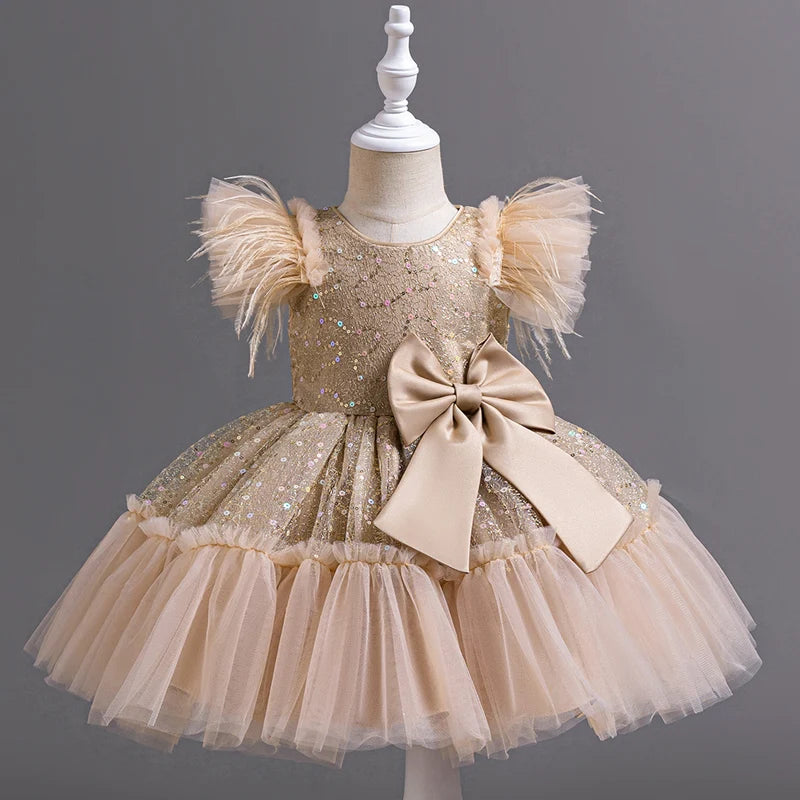 6633 Little Baby Clothing Girl Wedding Dress Kids Birthday Party Princess Dresses Children Wedding Ceremony Costume