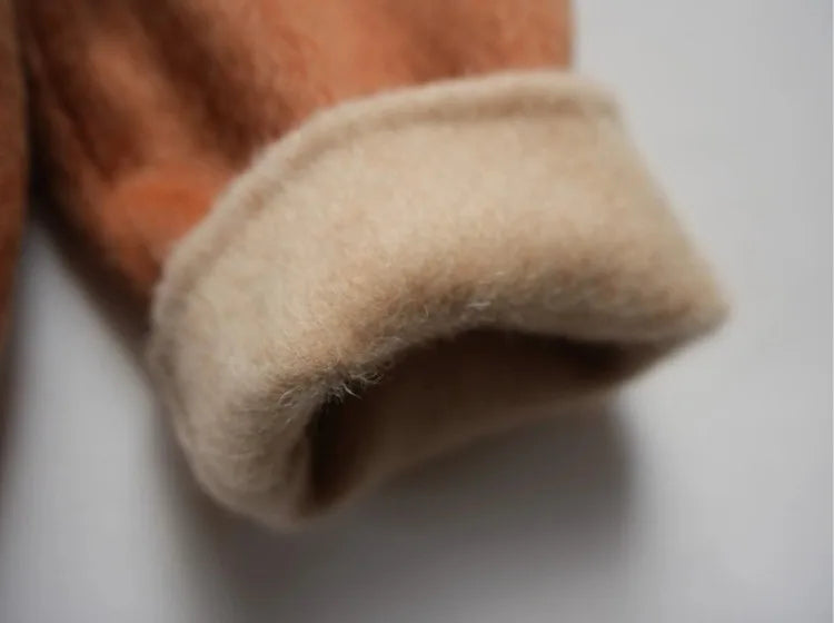 2025 Autumn New Kids Cartoon Cute Fox Wool Coat Thickened Warm Winter Outerwear for Boys Girls Toddler To Teen