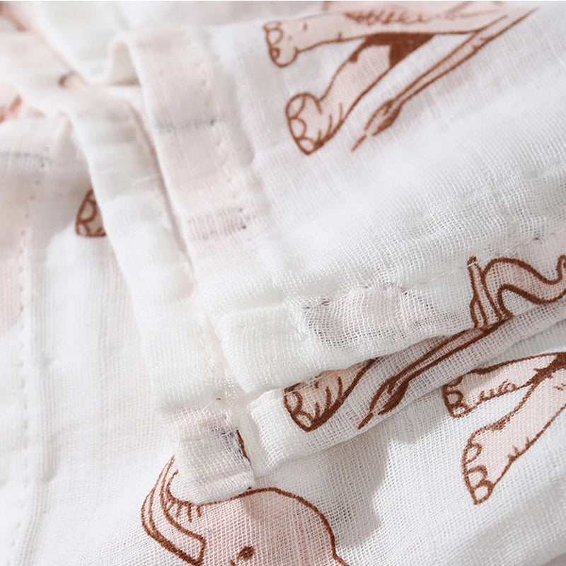 Kids Blankets Animal Pattern 120*110cm Cotton Gauze Cover Newborn Towel Linen Double Layer Cover Baby Blanket