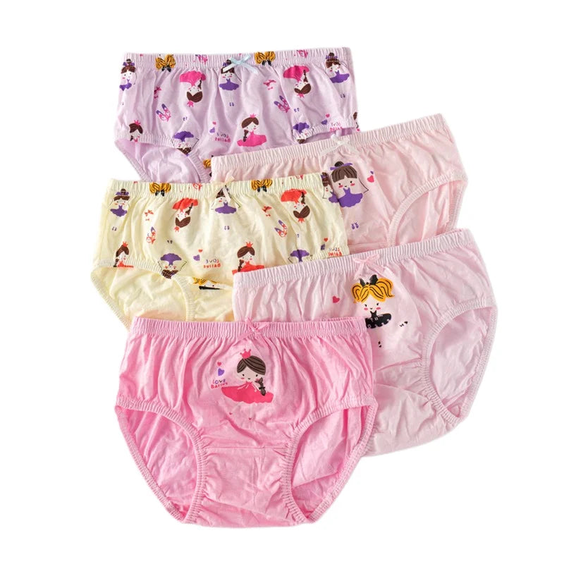 4Pcs/Set Little Girls' Cotton Panties Baby Toddler Soft Underwear softness Cute Pattern Kids Briefs Multipack