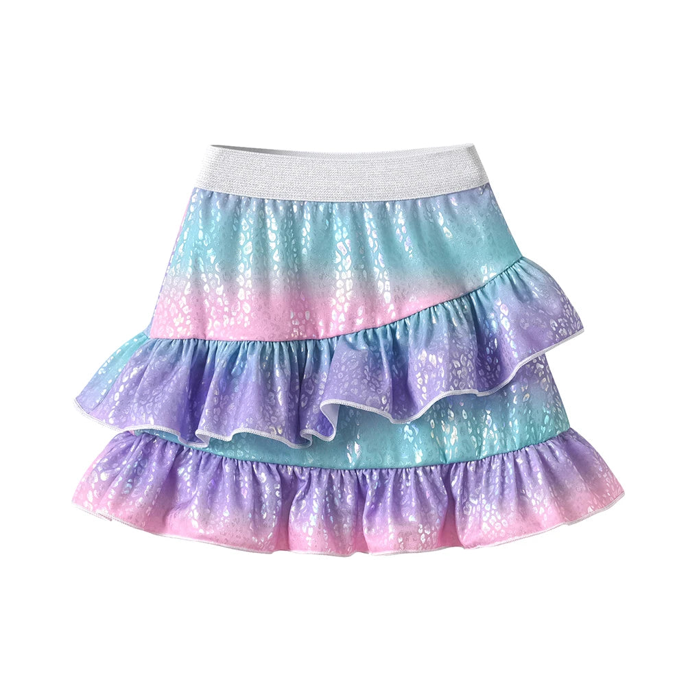 DXTON Baby Girls Skirts Children Mermaid Tutu Skirt For Girls Layers Patchwork Girls Princess Skirt Gradient Kids Party Costumes