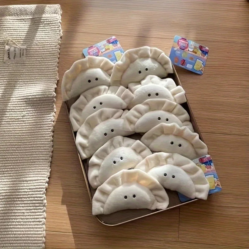 Cartoon Squishy Plush Dumpling Funny Soft Stuffed Plush Toys Mini Bag Charm Keyring Cute Accessory for Keys and Backpacks