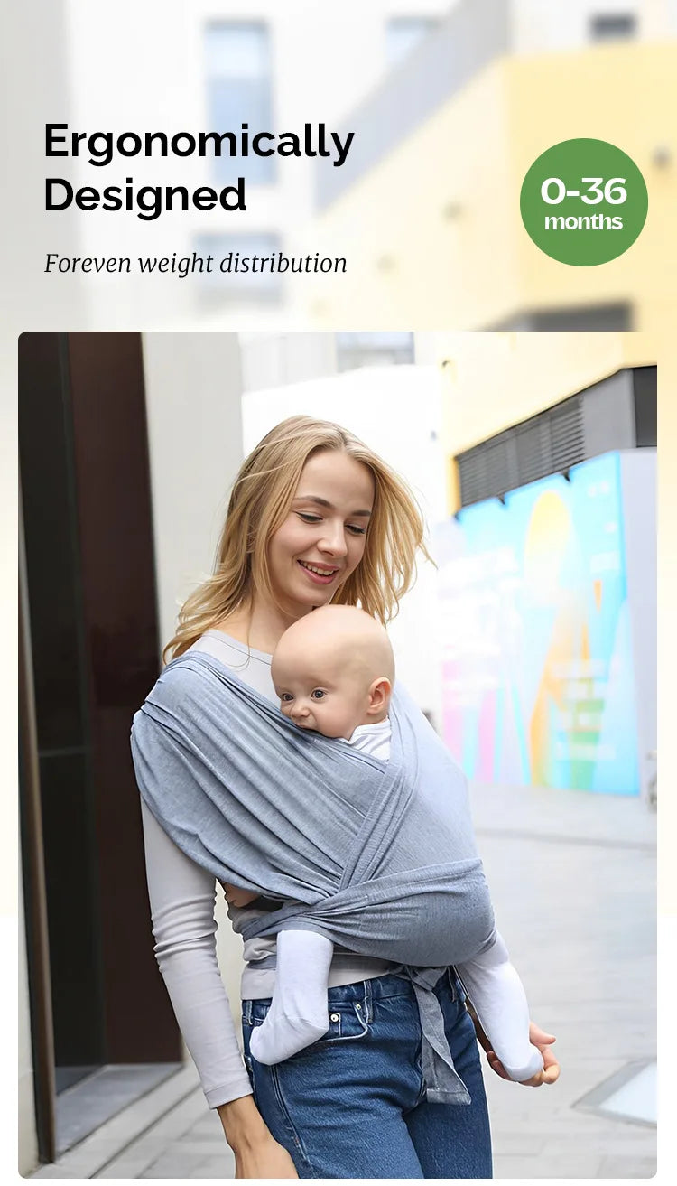 PANGDUBE Ergonomic Baby Wrap Sling Carrier Soft Cotton Kangaroo Sling for Newborns to 36 Months Comfortable Front Baby Carrier