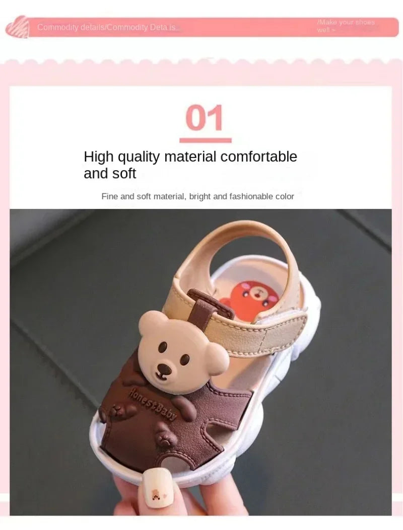 2024 Summer Baby Boys Girls Sandals Children Beach Sandals Cartoon Infant Toddler Shoes Comfortable Soft Sole Kids Student Shoes
