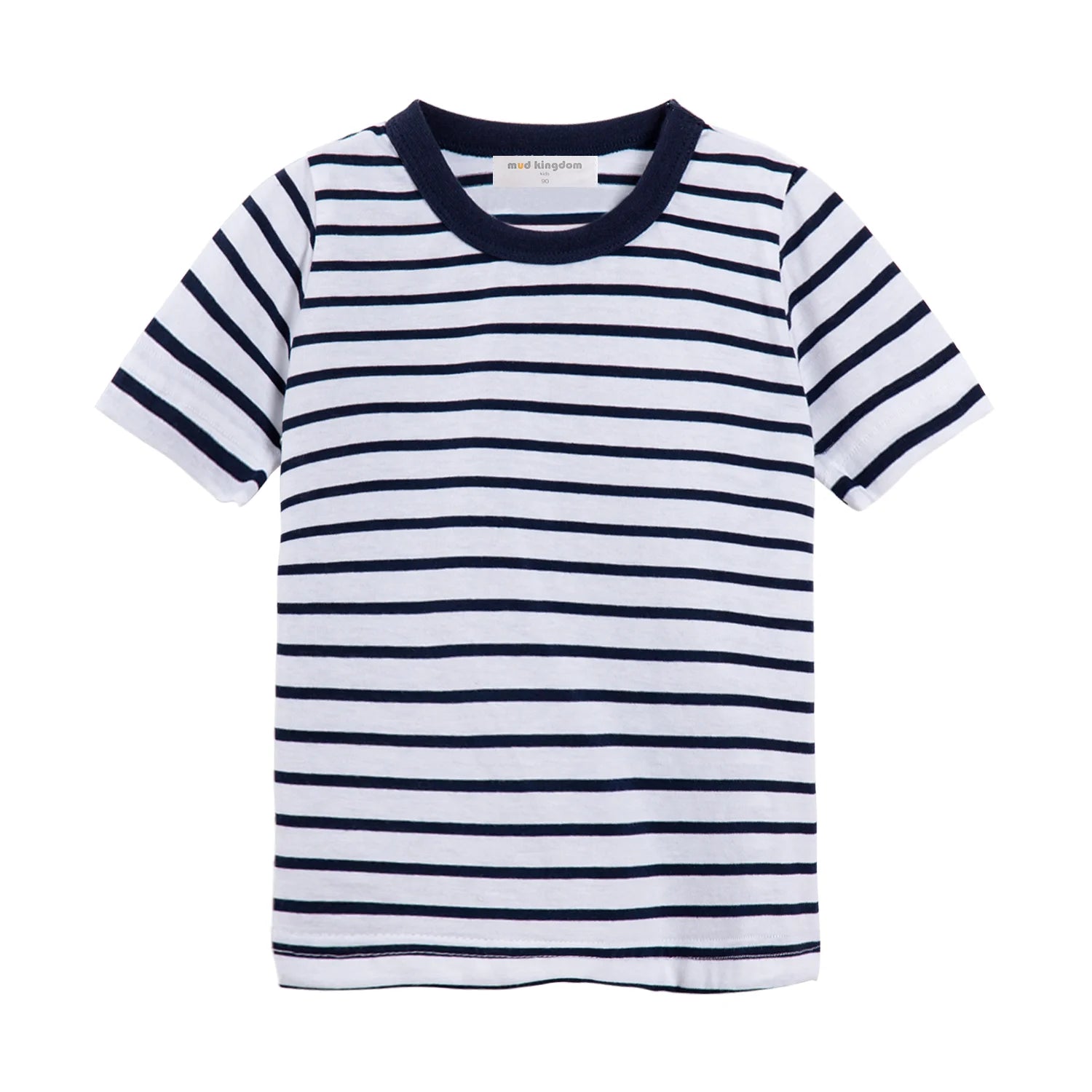 Mudkingdom Big Boys Girls T-Shirt Stripe Rainbow Colorful Solid Plain Color Casual Tops for Kids Clothes Toddler Clothing