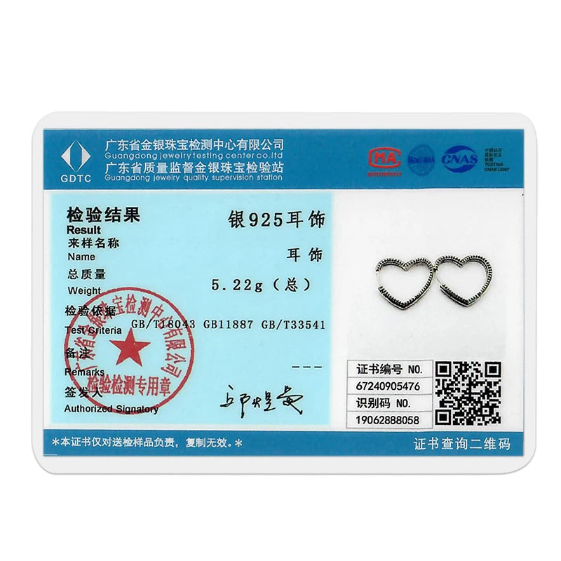 925 Sterling Silver Pave U Shape Heart Eardrop Earrings Hoop Earrings For Women Wedding Engagement For Girlfriend Birthday Gift