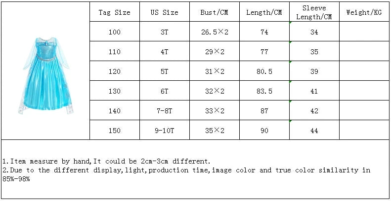 Girls Dresses Kids Princess Costume Halloween Birthday Party Long Cloak Cosplay Elsa Dress Long Sleeve 4 5 6 7 8 9 10 Years